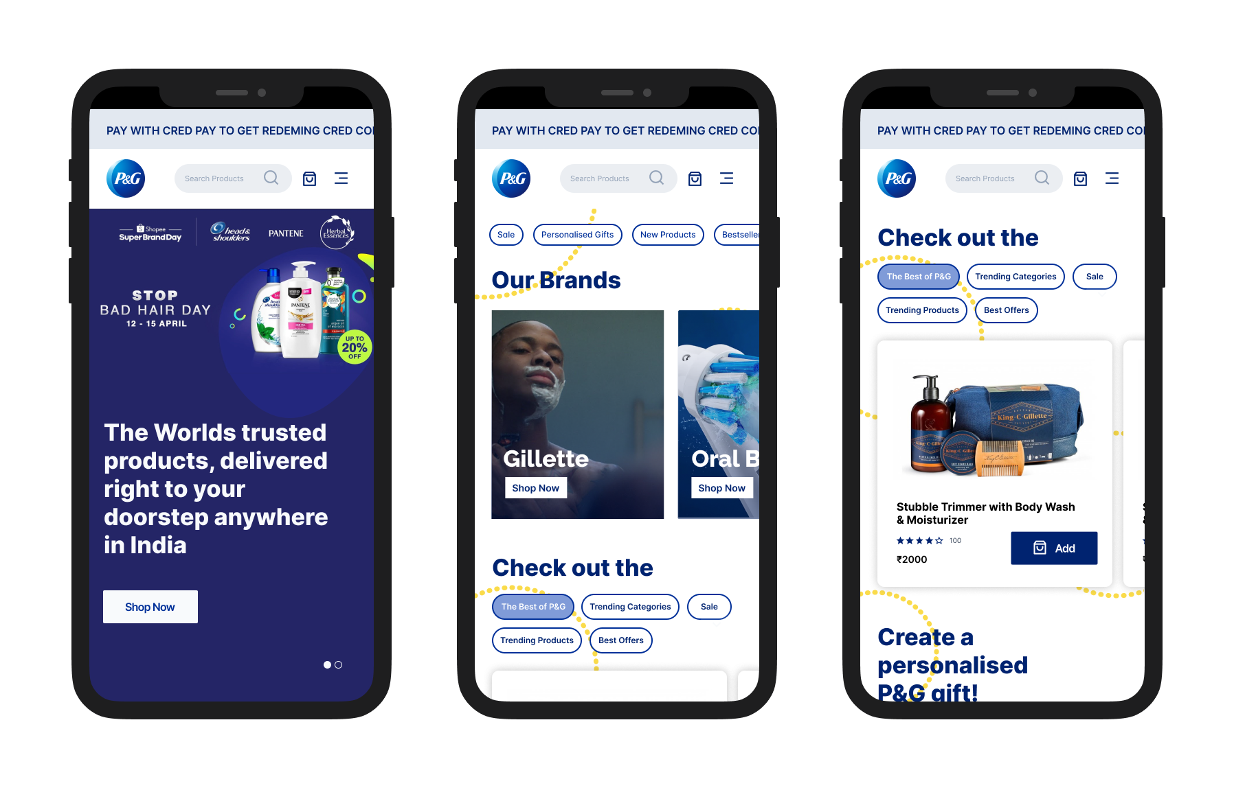 Homepage as the user scrolls